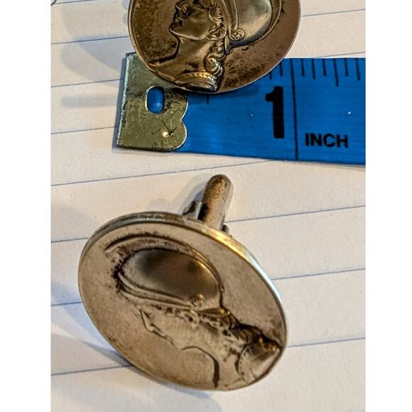 Vintage Roman Centurion Soldier Brass Cuff Links - Picture 2 of 8